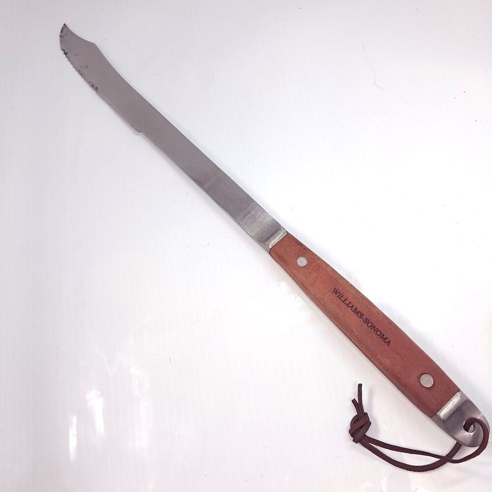 Williams-Sonoma BBQ carving slicing meat knife Grill Tool wood handle stainless